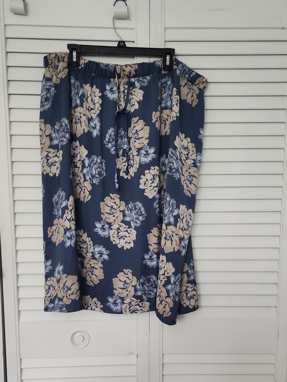 Gap Blue Floral Pull-On Midi Skirt - Unbranded